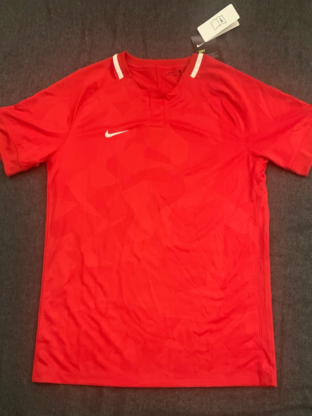 NIKE SS Dri-Fit Red w White Shirt